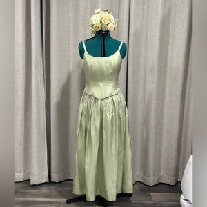 Vintage Jessica McClintock Bridal Satin Dress - Light Green, Size 8